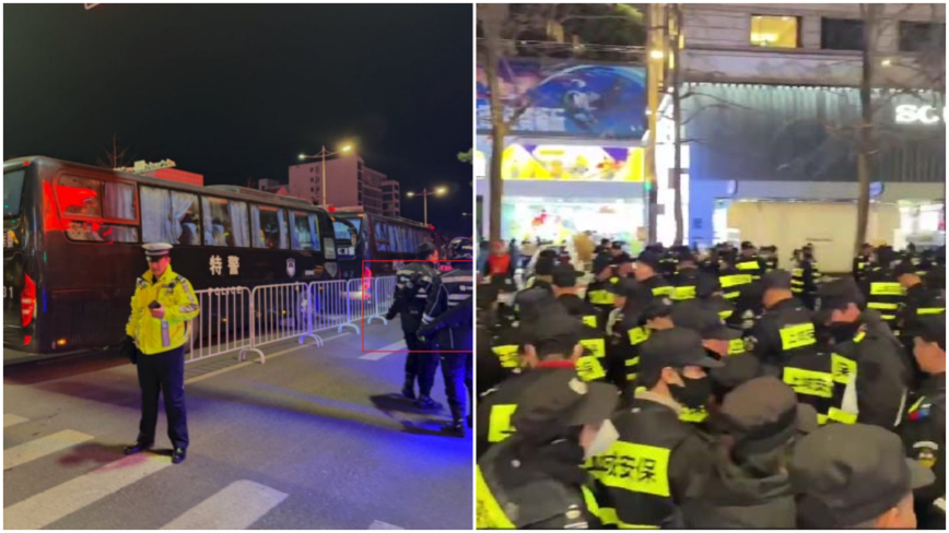 跨年夜中共草木皆兵 街頭一半公安一半民（視頻）