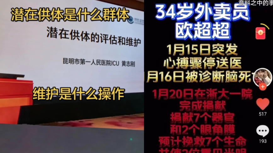浙江34歲外賣員「腦死亡」捐7個器官 疑點重重