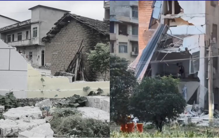 柳州地震引發恐慌 災區房屋持續倒塌