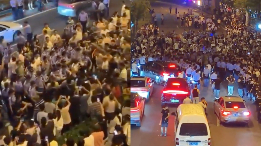 安徽合肥上千人堵路 與警察對峙畫面瘋傳（多視頻）