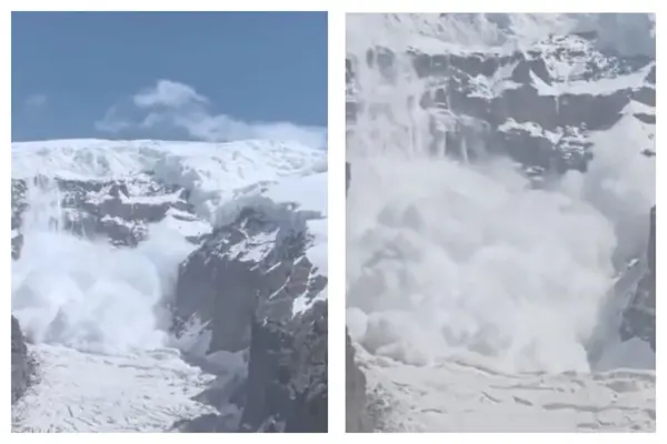 新疆慕士塔格峰2號冰川發生雪崩
