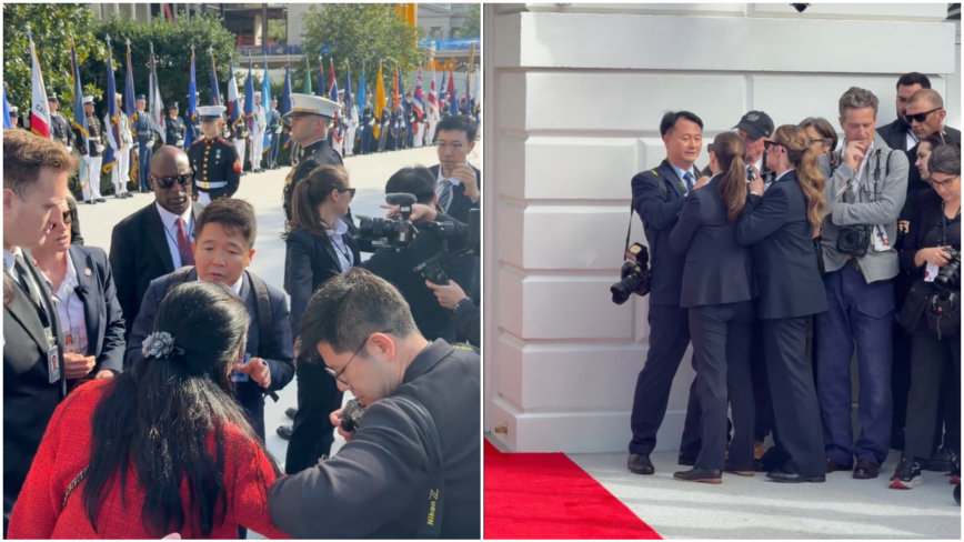 中共記者推搡特勤局 干擾白宮直播險遭驅逐（視頻）
